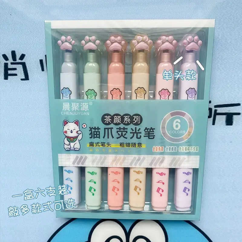 Новый дизайн 3d ручка мини Милая многоцветная мультяшная кошачья лапа милая детская оптовая продажа 6 шт. маркер