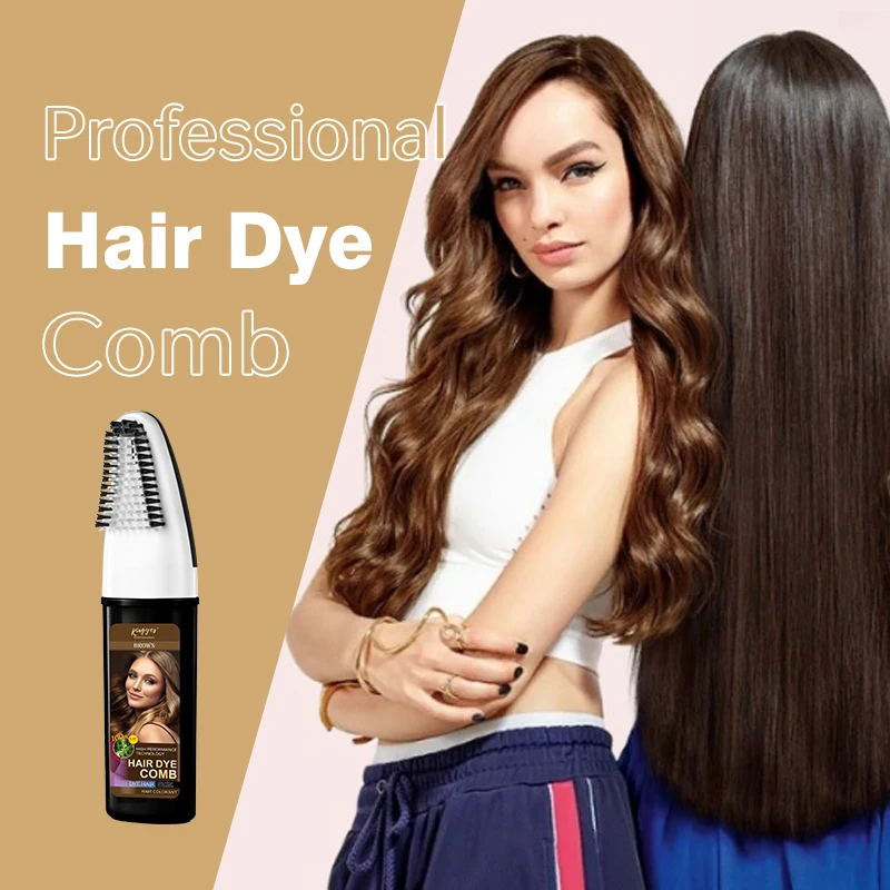 KINGYES Private Label 2 in 1 Professional Permanent Hair Dye Shampoo Natural Black Hair Dye Color Cream With Comb