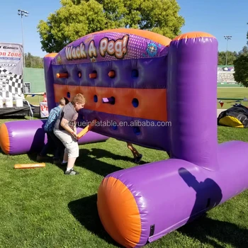 Outdoor Inflatable Interactive Sport Game Whack A Wall For Sale