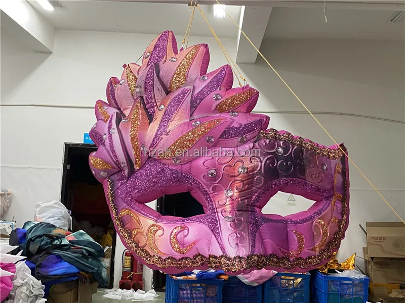 Masquerade Decoration Inflatable Colorful Masker Inflatable Face Mask for Event Carnival