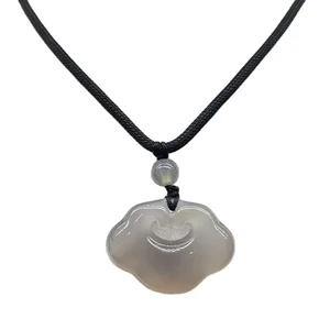 100% Natural Agate Cloud Shape Lucky Girls Prayer Pendant Necklace Fashionable Fashion Accessory