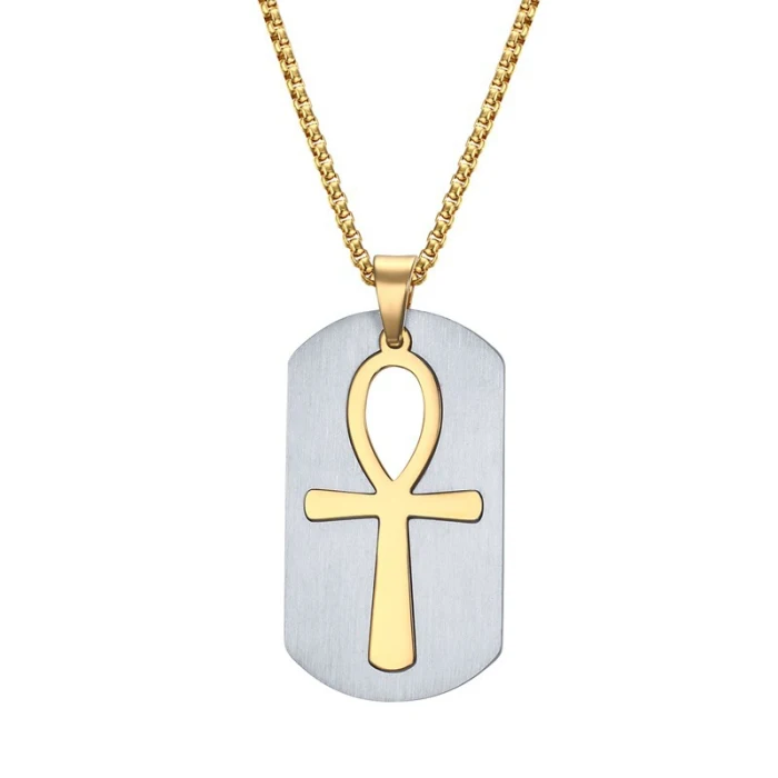 Wholesale Mens Charm Necklace Ankh Key Pendant Crystal Stainless Steel  Cross Necklace For Men From m.