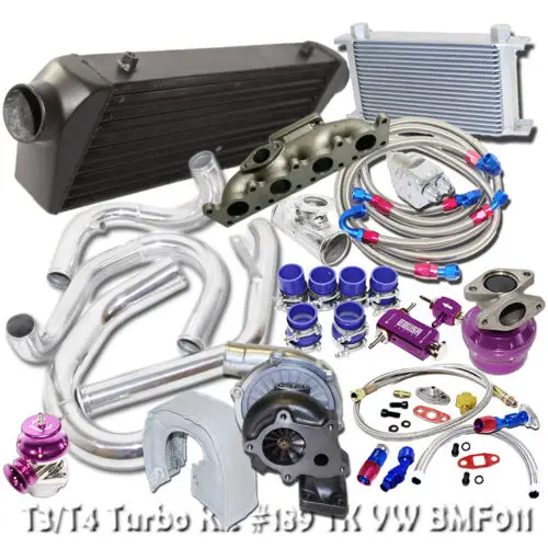Complete T3/t4 Turbocharger Kit +oil Cooler Kits +cast Iron Turbo Manifold  For 98-05 Golf Jetta Gti  - Buy Turbo Charger T3/t4,Cast Iron Turbo  Manifold,Intercooler Piping Kit Product on 