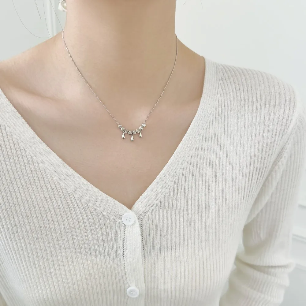 KAKODIY Charm Jewelry Rhodium 14K Gold Plated Sterling Silver Shiny Ball Bead Drop Shape Pendant Necklace detail 6
