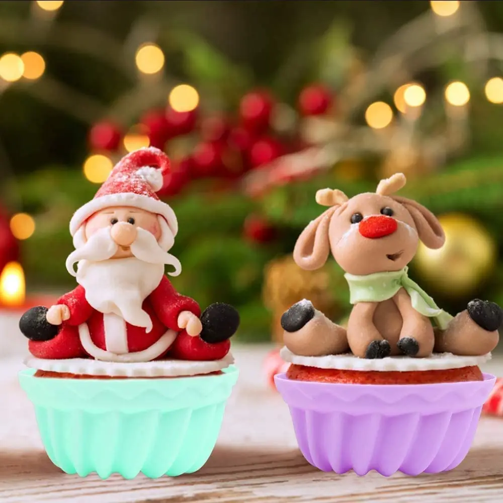 12 Packs Baking Molde Silicona Cupcakes Silicon Cupcake Muffin Dessert Mold Bundt Cake Pan Tray