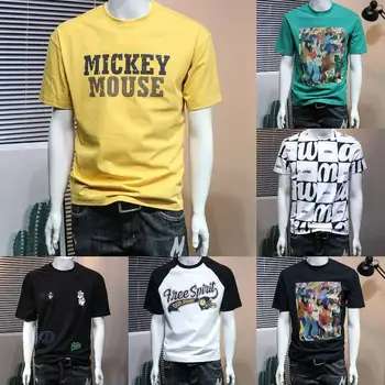 wholesale high-quality 100% cotton printed retro tight section T-shirts fashion men classic