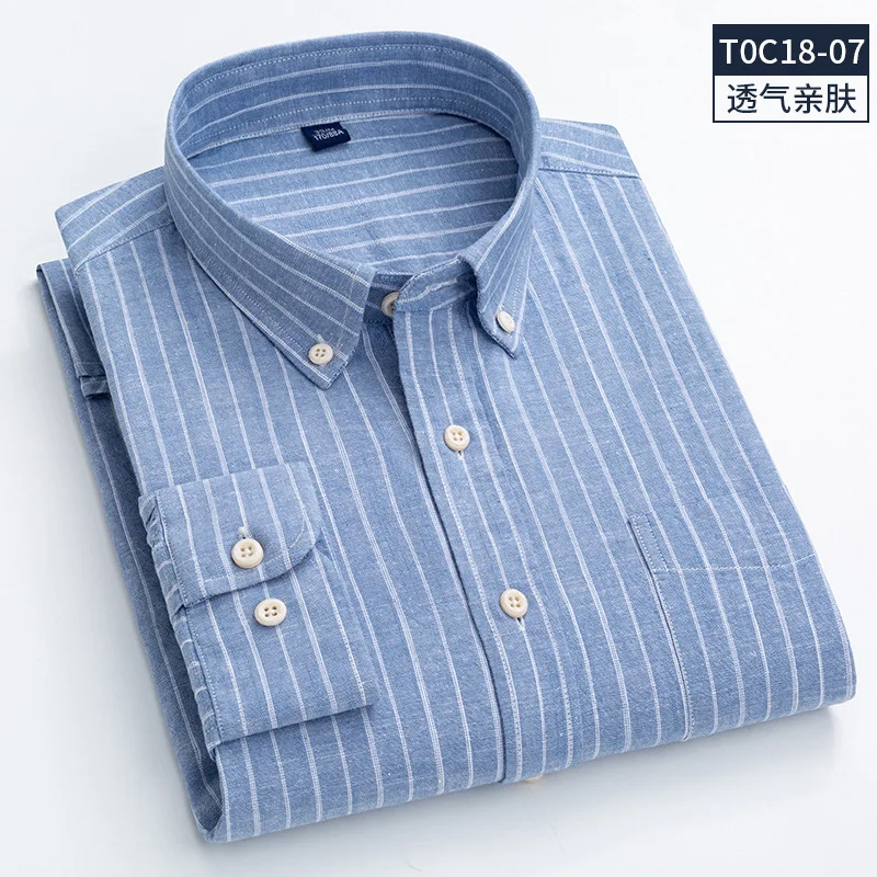 CASUAL COTTON LINEN SHIRTS MEN SLIM FIT DRESS SHIRT