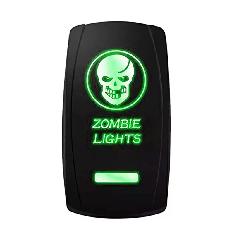12V 24V Waterproof 5 Pin LED Light Bar Rocker Switch SPST On OFF for Car Boat Truck(Green) Buy cheaply on