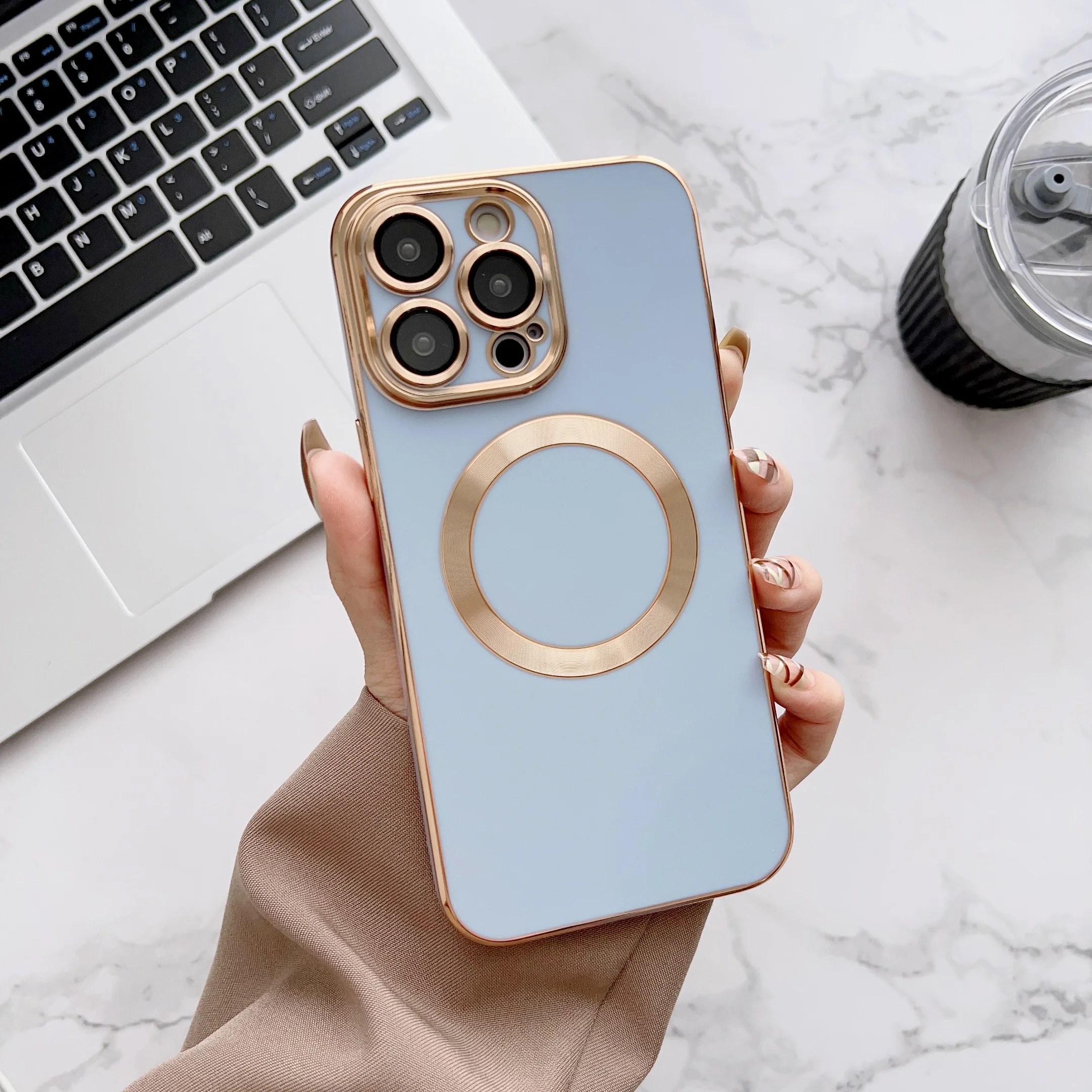 Luxury Plating Wireless Charging Soft Phone Case For Iphone 12