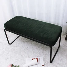 Custom Foldable Green Velvet Ottoman Sofa Gold Legs Bedroom Fabric Bench with Storage Bed End Pouf Shoes Changing Stool