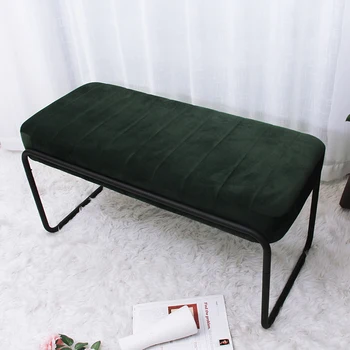 Custom Foldable Green Velvet Ottoman Sofa Gold Legs Bedroom Fabric Bench with Storage Bed End Pouf Shoes Changing Stool