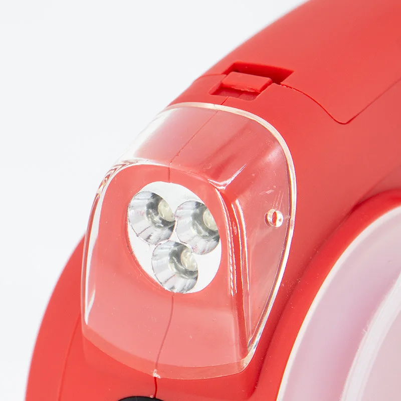 Automatic Multi-Functional LED Retractable Dog Leash Poop Bag Dispenser Flash Light Storage Bowl Leather Material Printed