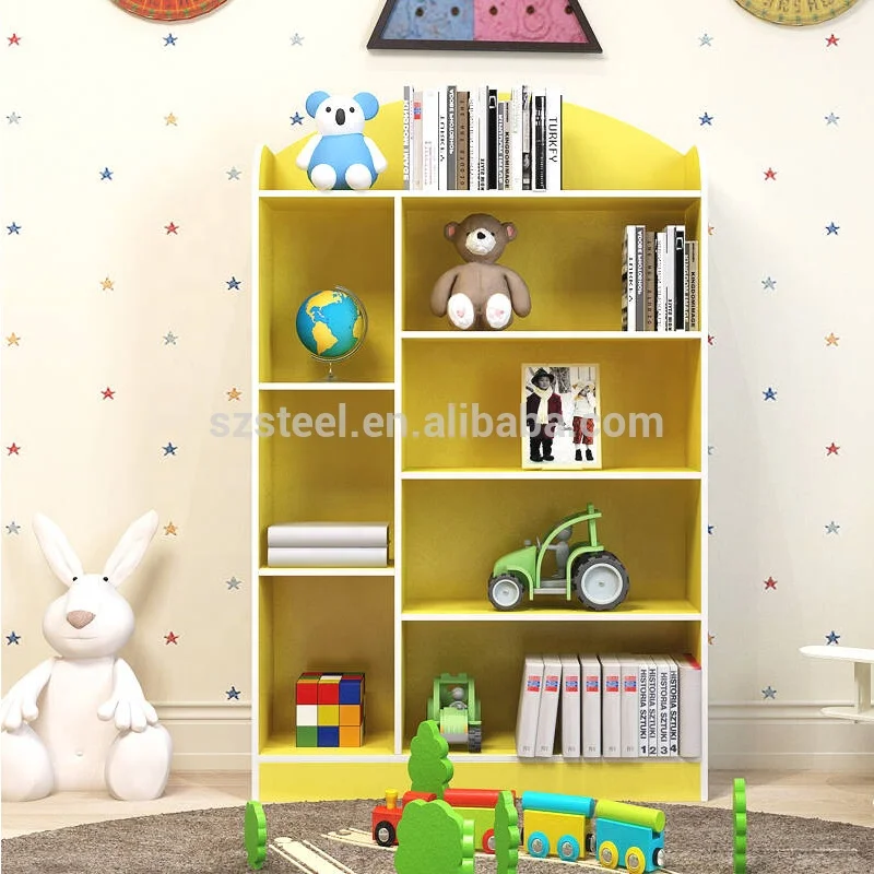 Wooden Bookcase for Kids Colored Bookcase Wall Bookshelf for Living Room Furniture