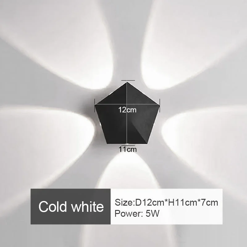 Modern Minimalist LED Wall Lamp Indoor IP65 Waterproof 5W Black Warm White Living Room Corridor Light AC85~265V