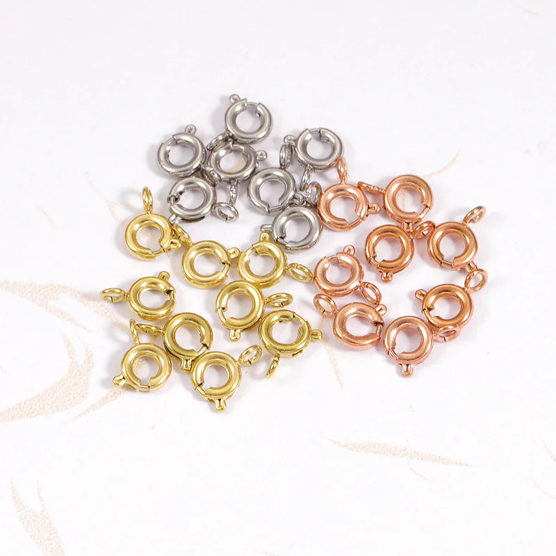 Wholesale Stainless Steel Gold Silver Rose Gold Round Claw Spring Clasps  Hooks for Bracelet Necklace Connector DIY Jewelry Making Supplies From  m.