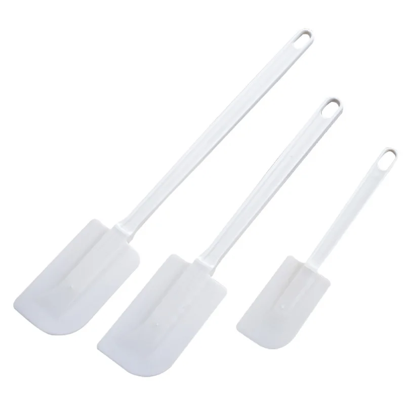 Bakest Long Handle  Rubber  White Cake Batter Cream Spatula Scraper  Multi-functional Pastry Cake Tools