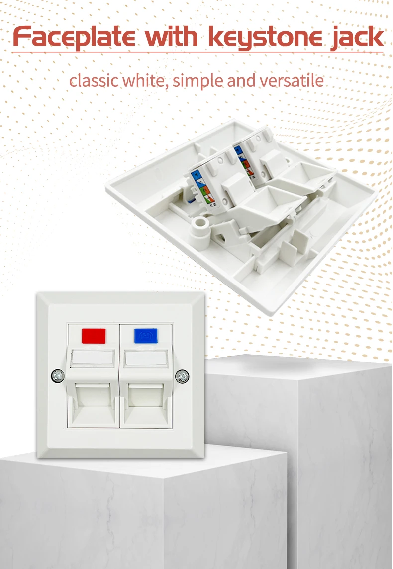 Kico Cat6 RJ45 2 Port Network Faceplate - Reliable & Versatile