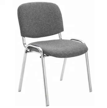 Modern Cheap Fabric Back Chrome Frame Stackable Office Chairs Without Wheels Conference Chair Office Furniture