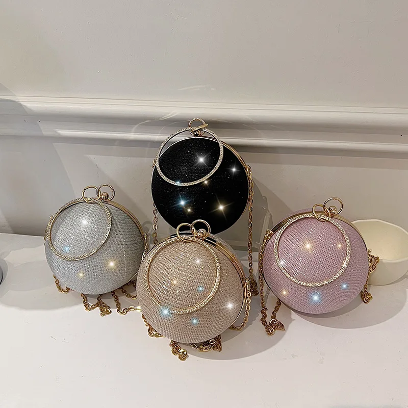 Crystal Circular Clutch Bag Circular Evening Clutch Bag Crystal