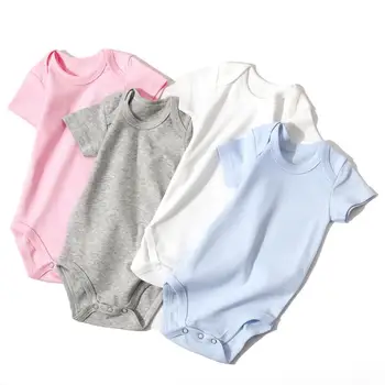 Baby Plain Romper Newborn Clothes 0-2 Year Old Solid Color Romper Newborn Baby Clothes Baby Cotton Romper