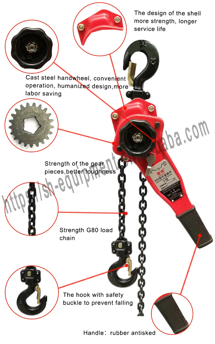 Engine Rope Levar HSH-L Type Mini Chain Ratchet Wire Rope Lever Hoist for Sale 3Ton ...
