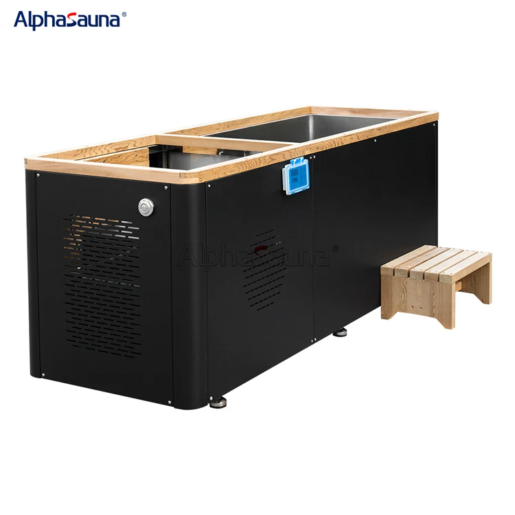 Wooden Square Stainless Steel Liner Portable Luxury Ice Bath Tub For