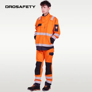 Welding Electrician Safety Workwear Fire Resistant Antistatic Work Suits Pants Jacket Set for Men
