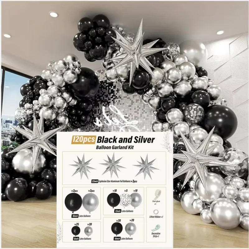 Wholesale Custom Black Gold Balloon Set Holiday Party Birthday Wedding Decoration Balloon Garland Arch Halloween Mother's Day