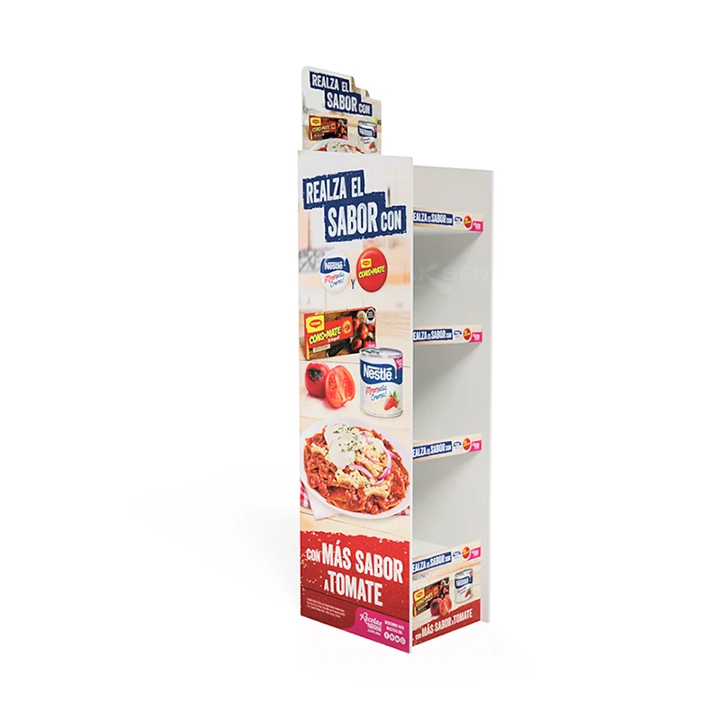 Custom Eco-Friendly Foldable Cardboard Free Standing Cosmetics Rack Makeup Tester Display Stand