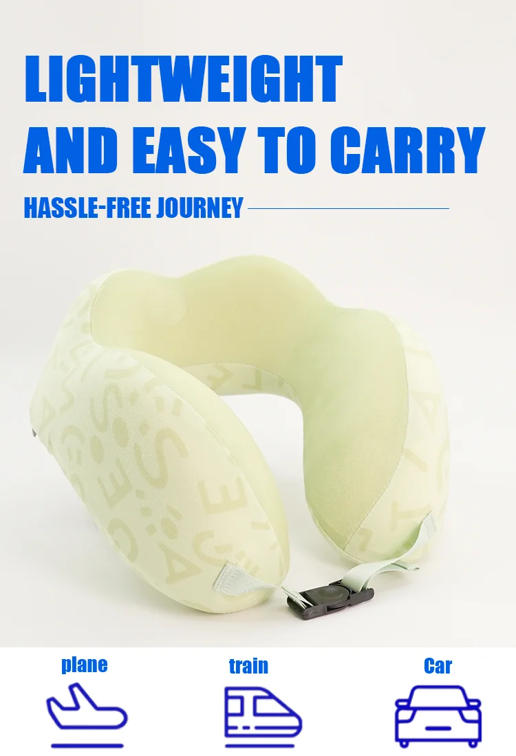 U Shaped Adjustable Memory Foam Travel Pillow Portable Cooling Massage Flight Neck Pillow for Car Office Home Logo Camping