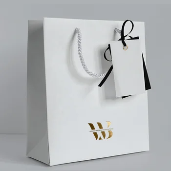 Print Logo White Medium Jewelry Brand Luxury Gifts Jam Packaging Paper Bag And Boxes Sets For Jewellery Store Wedding Favors
