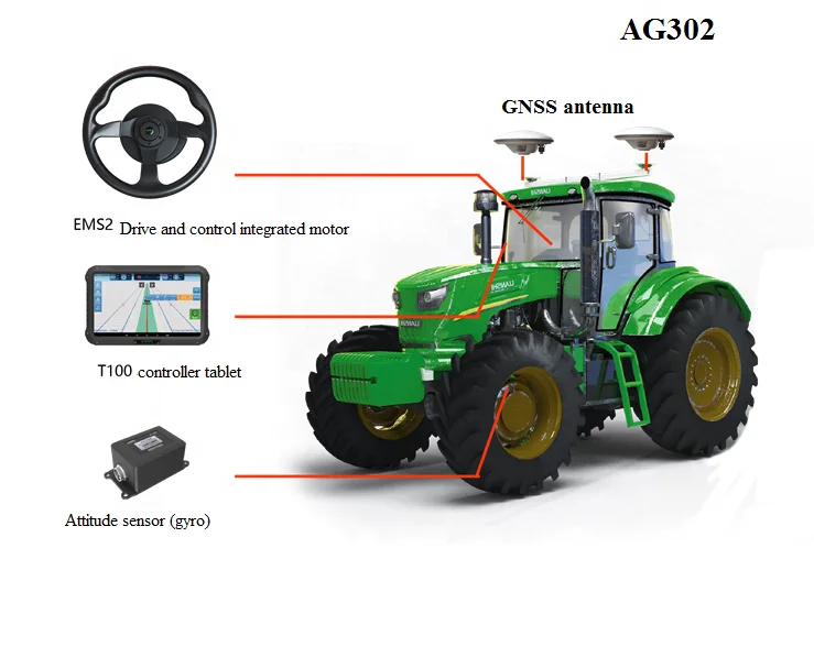 Precision Agriculture Tractor Auto Steering System AG300 Auto pilot System for Tractor Navigation Steering System