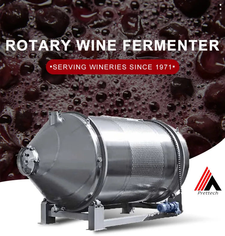 Wine Rotary Tank Horizontal Cylindrical Shell Stainless Steel Liquid Tank for Red Wine Fermenting