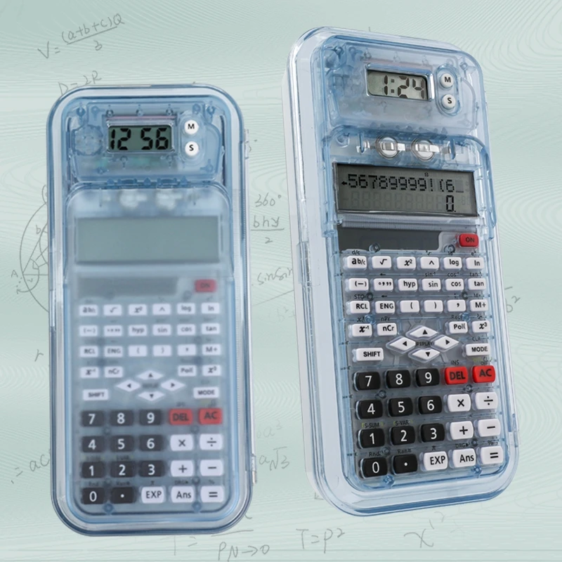 Cross Border Exclusive Supply School Electronic Mathematical Scientific Calculator With Digital Clock Stationery Set