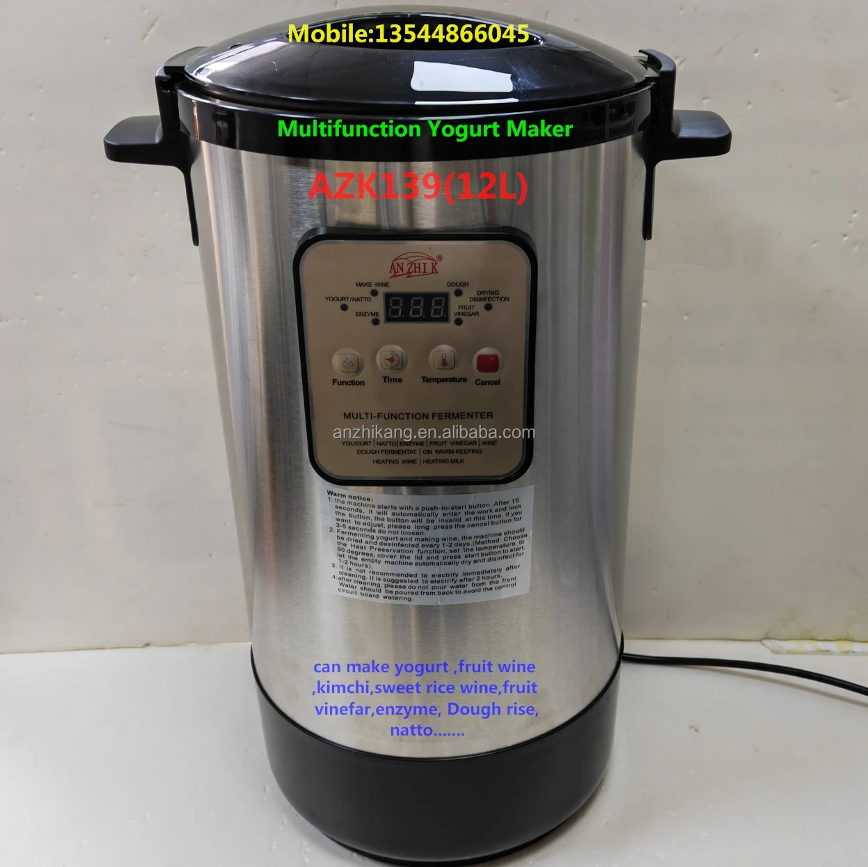 Машина для розлива йогурта AZK139 стандартная CE автоматический резервуар брожения из нержавеющей стали