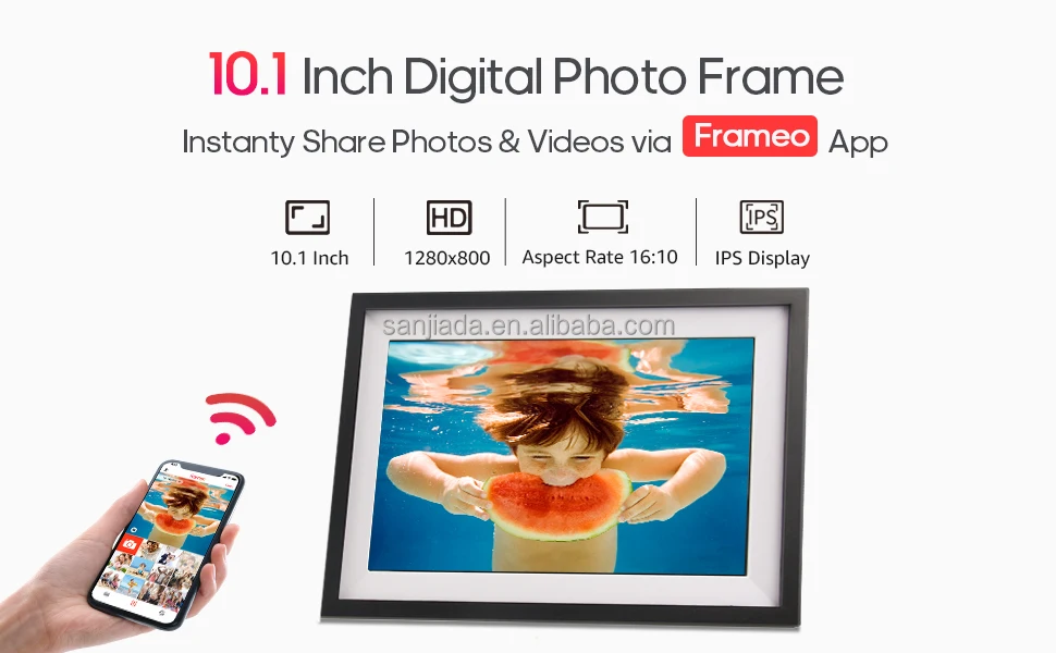 Digital Picture Frame 10.1 Inch Smart Wifi Digital Photo Frame 16gb