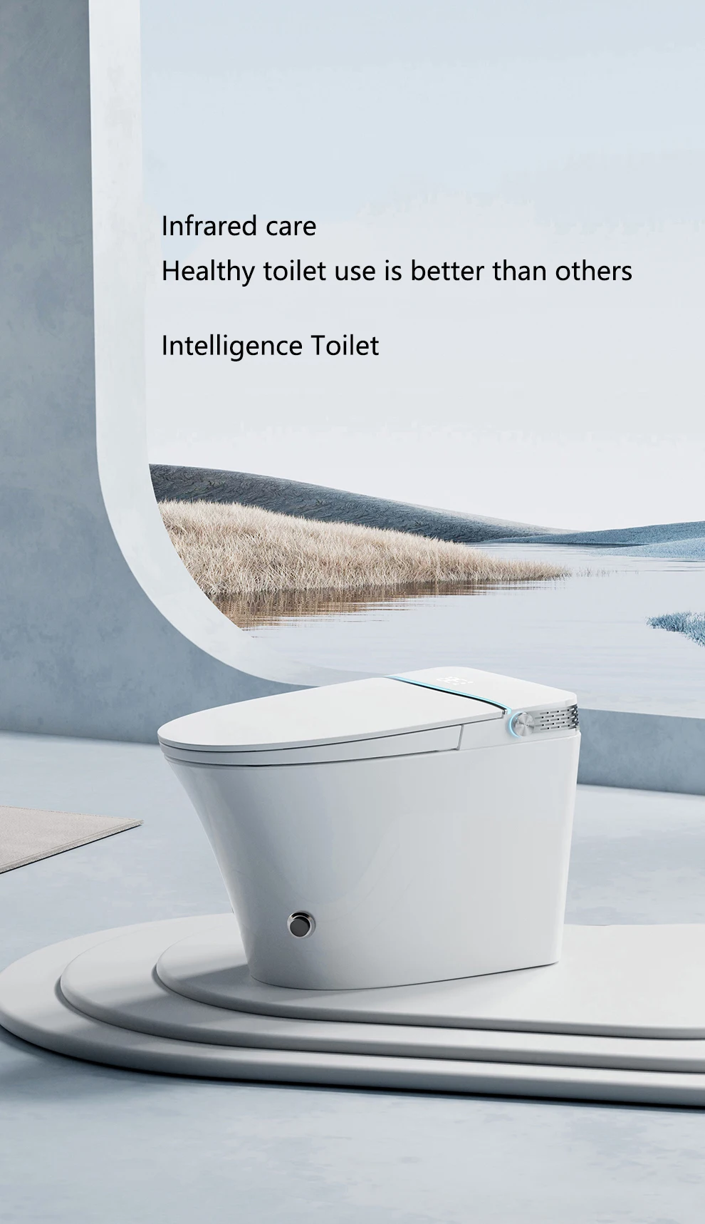 Smart toilet new design automatic induction disinfection bathroom flushing integrated siphon toilet factory