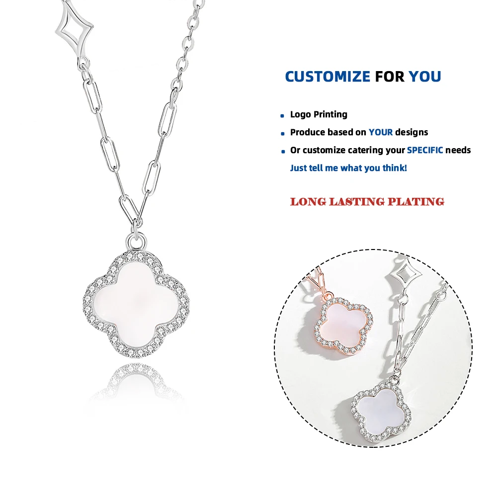 FDXZ-116 Korean Elegant 925 Sterling Silver CZ Shell Pendant