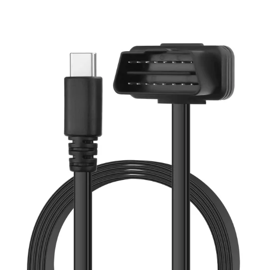 Universal OBD2 Type-C 16Pin Cable Vehicle Diagnostic Tool Auto Vehicle Recognition Engine Analyzer with 12V Voltage