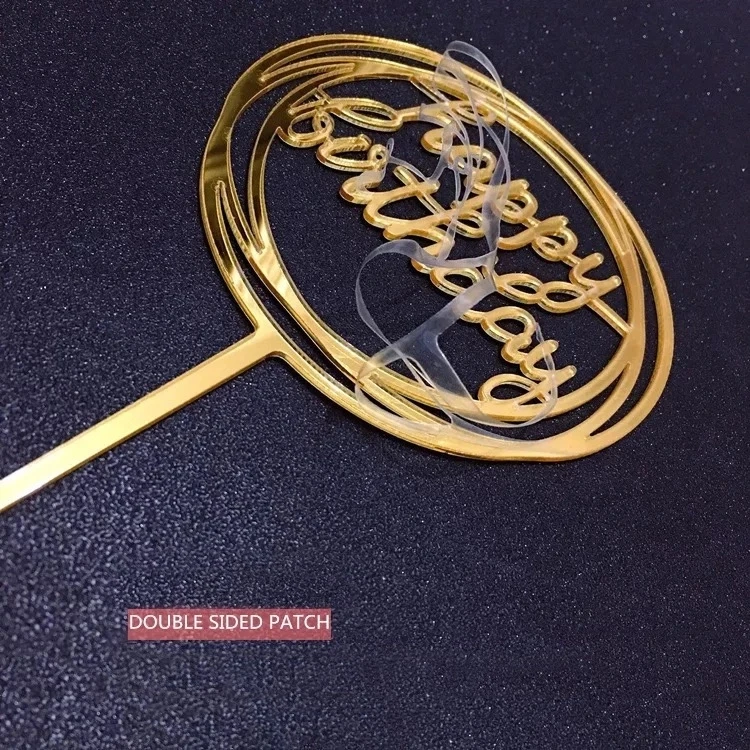 Wholesale Crown Laser Cut Gold Silver Glitter Number Cake Topper Happy ...