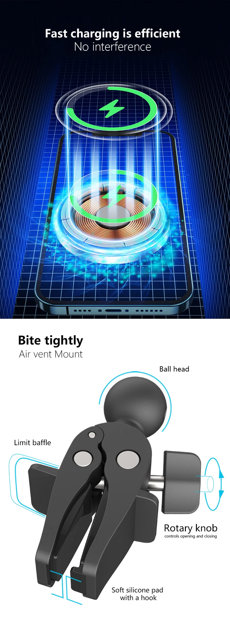 wholesale custom 360 rotation qi mini strong magnet mount universal air vent car magnetic phone holder for magsafing