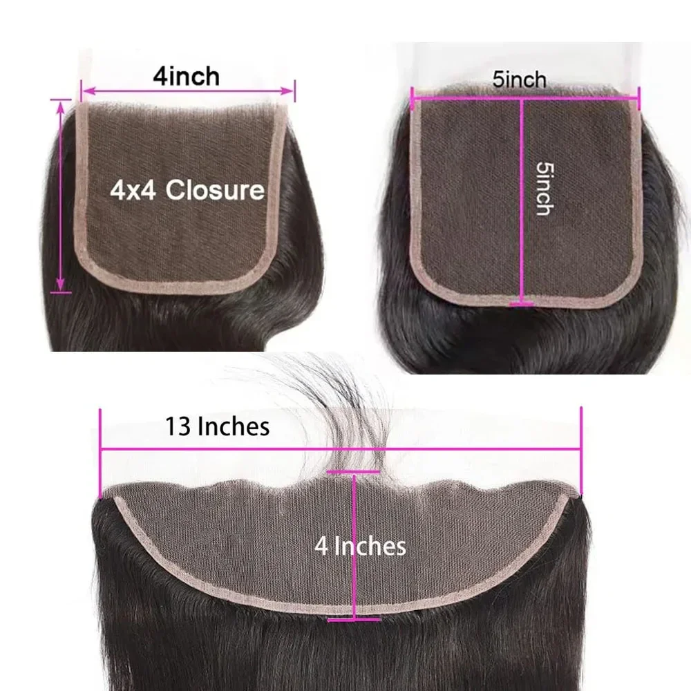 Brasiliano Kinky Curly 13x4 Frontale in pizzo Capelli umani Afro Trasparente 4x4 Chiusura in pizzo_voghion.com