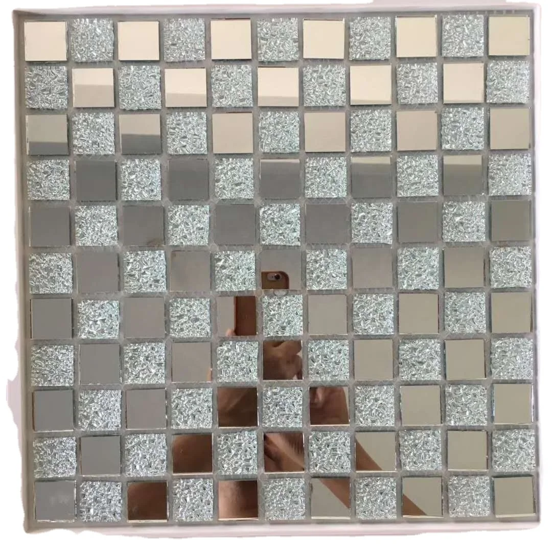 Popular Art Deco Design Decorative Glass Mosaic Mirror Square Shape Easy Installation