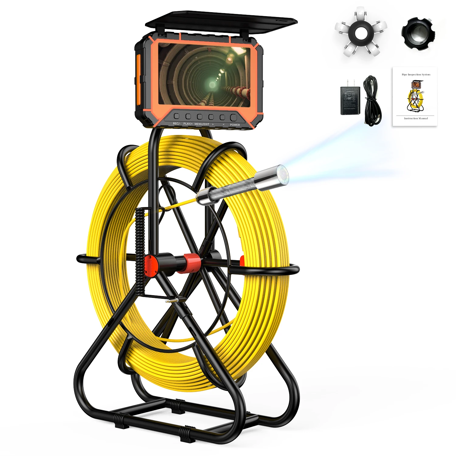 10200mAh Sewer Camera DVR 32GB&Meter Counter 1080P IP68 Pipe Camera With 23mm HD Lens Drain Camera 5inch Monitor 10m/20m/30m/40m/50M Optional