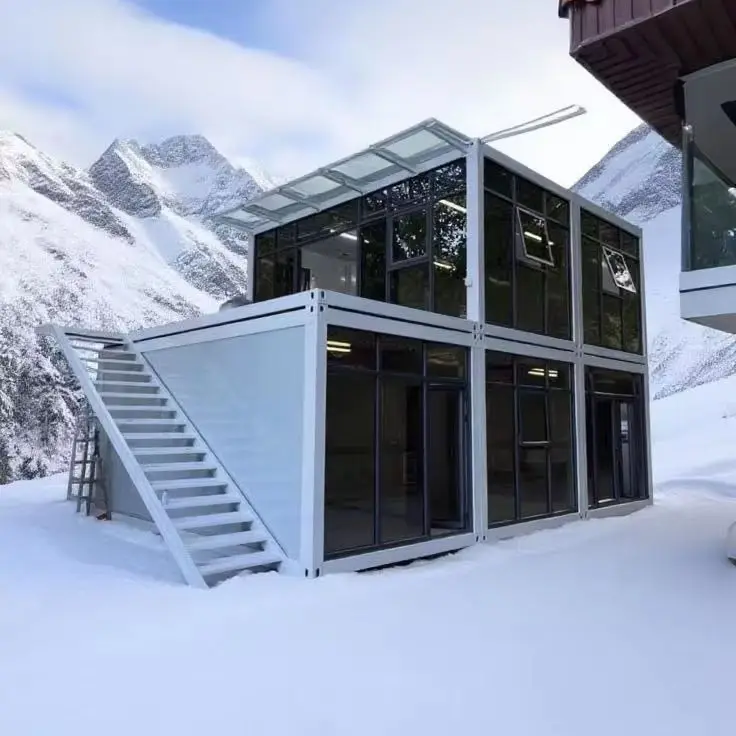 Containerized 20FT/40FT Movable 2 Storey Mini Small Luxury Modern Modular Prefab Portable Prefabricated Living Container Home