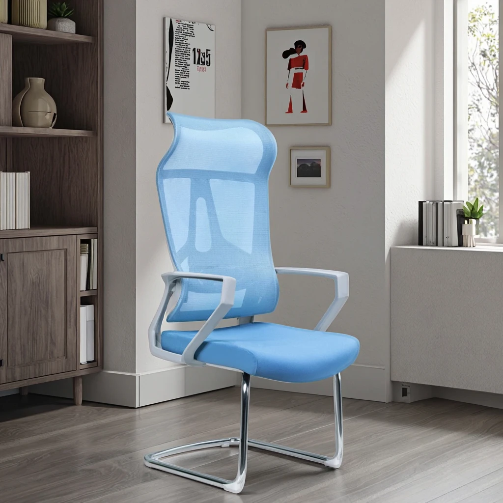 Executive Comfortable Hotel Ergonomic Furniture Conference Chairs Thick Padded Seat Curved Back Design Fixed Arms Heavy-duty 3