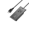 Black-1*AC Outlets+2*USB-A-US