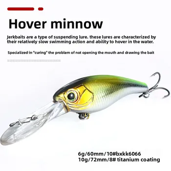 ABS 6g/10g Artificial Hard Bait Pumping Stop Bait Long Tongue Mino Hover Mino Hooks Mandarin Fish Perch Wild Fishing – Hard Lure – view 5
