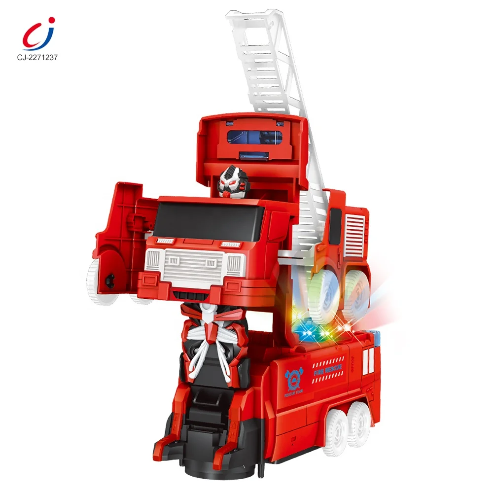 Set 2 Auto Robot Trasformabili A Collisione - Giocattolo Per Bambini Che Si Deforma Da Solo, Regalo Compleanno, PVC 13 Cm