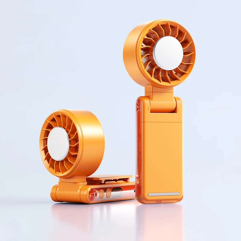 Portable Mini Handheld Turbo Fan USB Rechargeable Electric Fan Clips Waist Fan With Lanyard Wearable Fan Table Desk Folding Fan